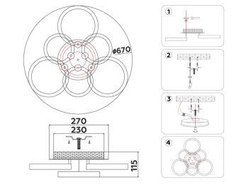 Накладной светильник Ambrella Light FA3844