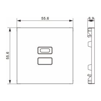 Накладка для розеток USB, матовый титан, серия A07