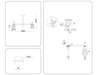 Люстра на штанге Ambrella Light LH58114
