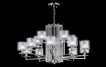 Подвесная люстра Crystal Lux NICOLAS SP-PL10+5 NICKEL/WHITE