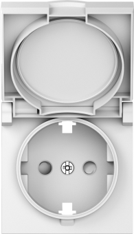 Накладка для розетки Schuko с заземлением, с крышкой, 16A 250 В~, матовый белый, серия A07