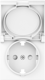 Накладка для розетки Schuko с заземлением, с крышкой, 16A 250 В~, глянцевый белый, серия A07