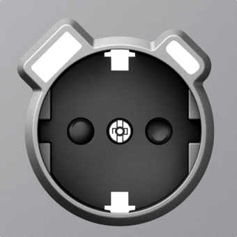 Накладка для розетки Schuko с зарядным устройством USB A+C, со шторками 16A 250В, матовый серый, серия A07