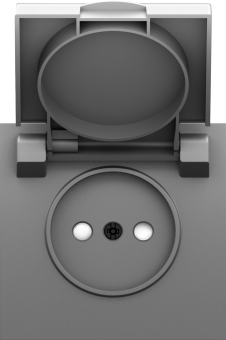 Накладка для розетки без заземления, с крышкой, 16A 250 В~, серый графит, серия S08