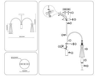 Люстра на штанге Ambrella Light LH55651