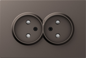 Накладка для розетки 2-й без заземления, со шторками 16A 250 В~, мокко, серия S08