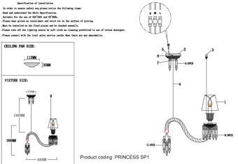 Подвесной светильник Crystal Lux PRINCESS SP1