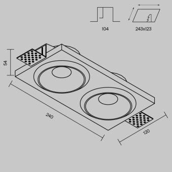Встраиваемый светильник Maytoni Technical DL124-GU10-02-TRS-W
