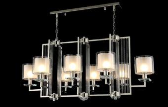 Подвесная люстра Crystal Lux NICOLAS SP8 L1000 NICKEL/WHITE