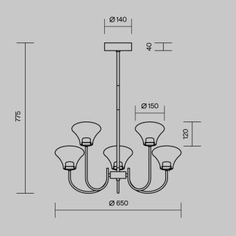 Люстра на штанге Maytoni MOD402PL-L20BS3K