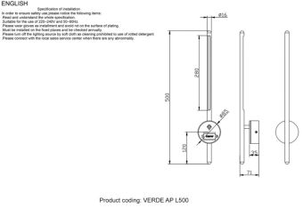 Бра Crystal Lux VERDE AP L500 BLACK