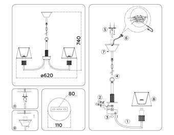 Подвесная люстра Ambrella Light LH71214