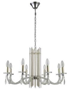 Подвесная люстра Crystal Lux AURELIO SP8 GOLD+CHROME/TRANSPARENT