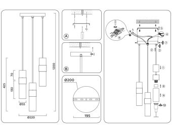 Подвесной светильник Ambrella Light LH55112