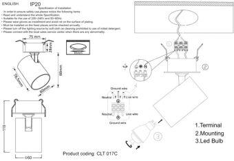 Встраиваемый светильник Crystal Lux CLT 017C BL-BZ