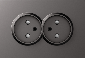 Накладка для розетки 2-й без заземления, со шторками 16A 250 В~, матовый титан, серия A07