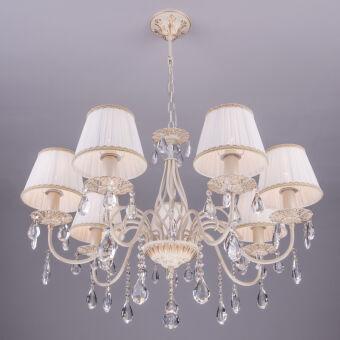 Подвесная люстра Eurosvet 3637/7 белый с золотом/прозрачный хрусталь Strotsk