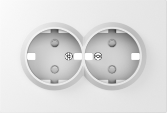 Накладка для розетки 2-й с заземлением, со шторками 16A 250 В~, матовый белый, серия S08