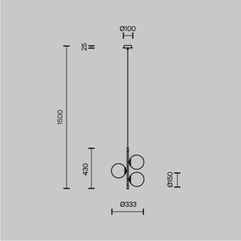 Подвесная люстра Maytoni MOD048PL-03G