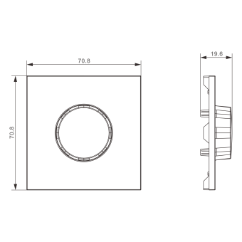 Накладка для светорегулятора поворотного, сталь, серия S08