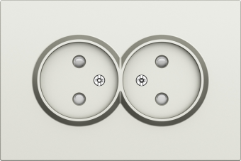 Накладка для розетки 2-й без заземления, со шторками 16A 250 В~, шампань, серия S08