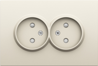 Накладка для розетки 2-й без заземления, со шторками 16A 250 В~, слоновая кость, серия S08