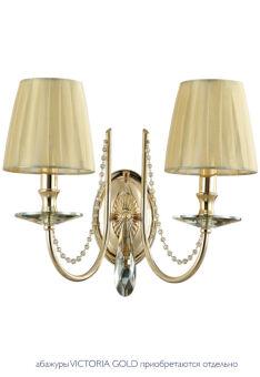 Бра Crystal Lux VICTORIA AP2 GOLD/AMBER