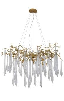 Каскадная люстра Crystal Lux REINA SP8 D1000 GOLD PEARL