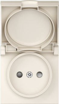 Накладка для розетки без заземления, с крышкой, 16A 250 В~, матовый кремовый, серия A07