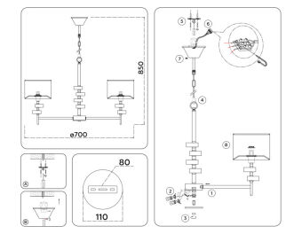 Подвесная люстра Ambrella Light LH71321