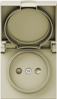 Накладка для розетки без заземления, с крышкой, 16A 250 В~, шампань, серия A07