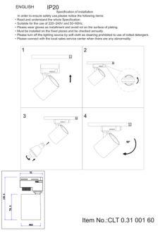 Светильник на шине Crystal Lux CLT 0.31 001 60 BL