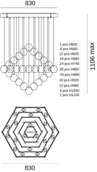 Накладная люстра Fluorite FL1113-21N