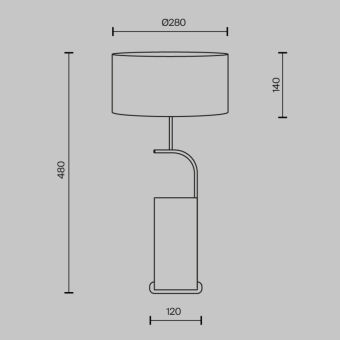 Настольная лампа Maytoni MOD437TL-02B