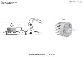 Светодиодный модуль Crystal Lux CLT 090M 9W 3000K WH