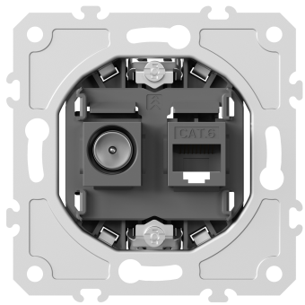 Механизм розетки RJ45/TV cat.6, ClassE-8/0-2400 МГц, серия DB