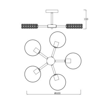 Люстра на штанге Escada 679/5P Black