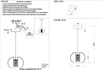 Подвесной светильник Crystal Lux BELEZA SP1 E CHROME