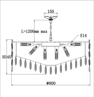 Подвесная люстра Fluorite FL1062-22P