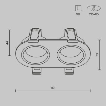 Встраиваемый светильник Maytoni Technical DL126-02-GU10-B