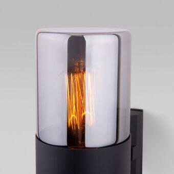 Светильник настенный Elektrostandard Roil (35125/U) чёрный/дымчатый плафон