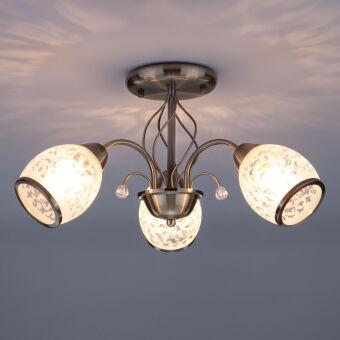 Люстра на штанге Eurosvet 30026/3 античная бронза