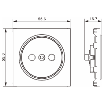 Накладка для розетки без заземления, со шторками 16A 250 В~, матовый карбон, серия A07