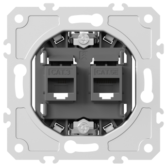 Механизм розетки RJ11 + RJ45 (двойная) cat.3/5e/ClassE-4/8, серия DB