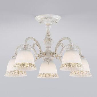 Люстра на штанге Eurosvet 60107/5 белый с золотом