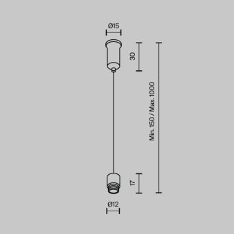 Подвесной комплект Maytoni Technical CA028SW-L1000-B