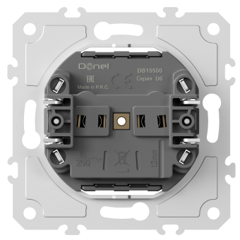Механизм розетки без заземления 16А 250В~ на винтах, серия DB
