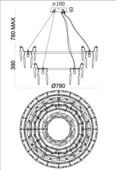Подвесная люстра Fluorite FL1153-18P