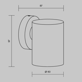 Светильник настенный Maytoni O493WL-01B