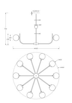 Люстра на штанге Maytoni MOD109PL-10BS